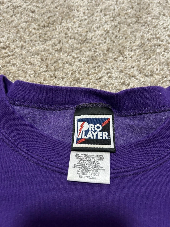 Vintage Pro Player Albuquerque New Mexico Crewneck Mens XXL Purple Logo Spell - Image 3 of 4