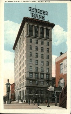 Genesee County Savings Bank Flint Michigan ~ traffic light ~ United Cigar Store