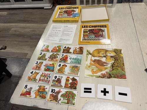 Vintage 1986 Les Chiffres La Courte Echelle Counting Puzzle Set French 1-10