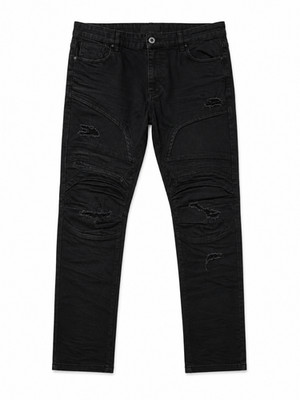Size42 Argonaut Black Distressed Jeans Pants Urban Hiphop Fashion Discount Style
