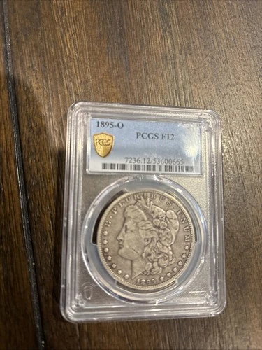 1895 O Morgan Silver Dollar $1 PCGS Fine 12, Semi-Key Date