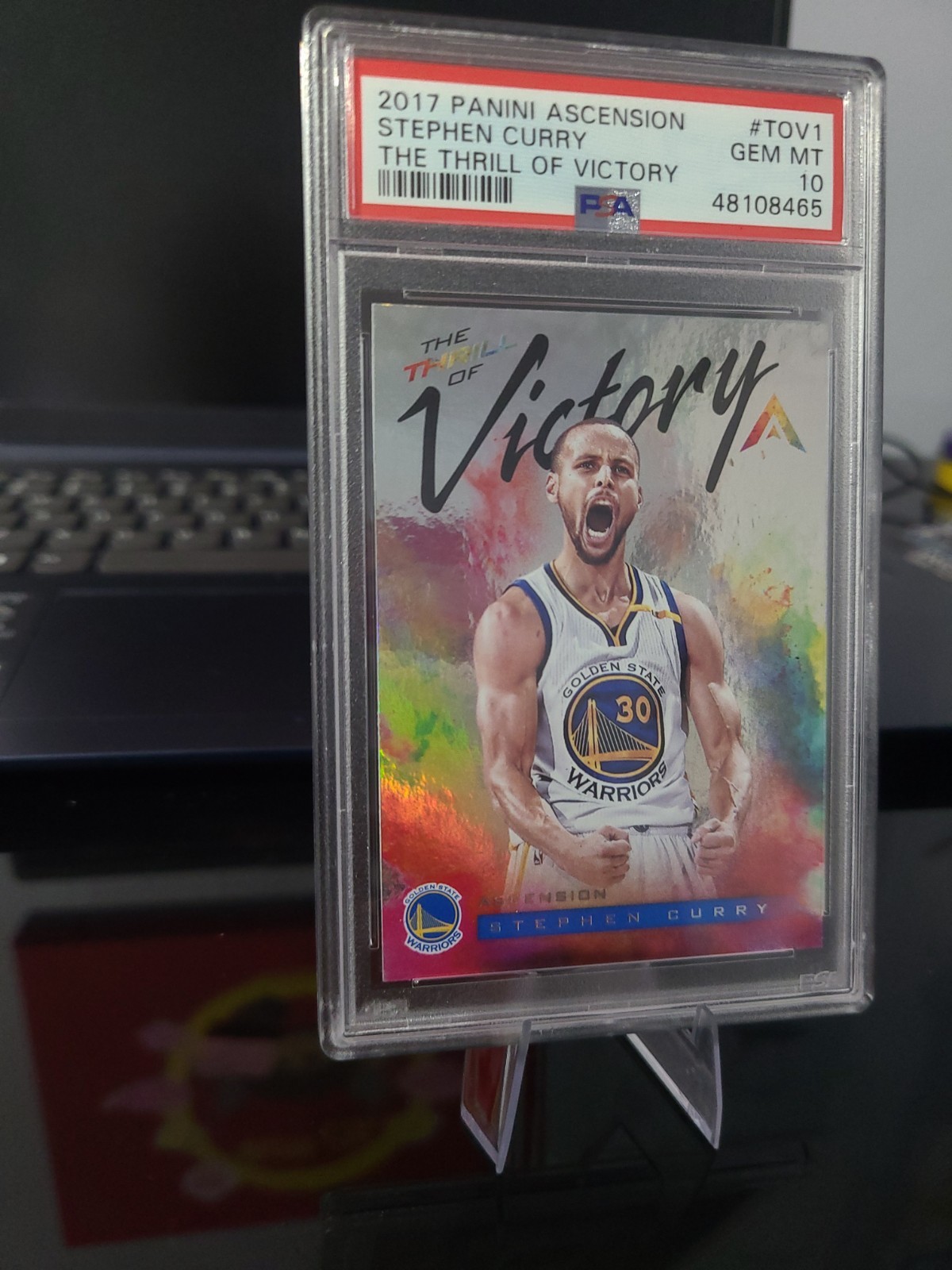2017 Ascension Thrill of Victory Stephen Curry Warriors #TOV1 PSA 10 view 2