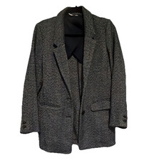 DKNY Gray Marled Wool Blend Long Line Coat No...