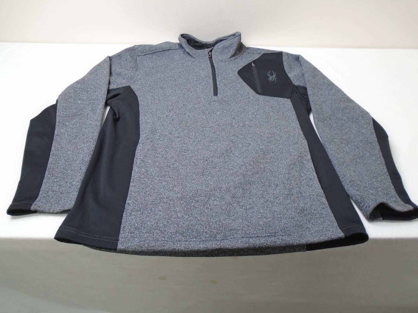 Spyder Men’s Full Zip Performance Fleece Jacket Size XL Gray Black