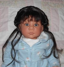 Monique DANI Doll Wig SIZE 13/14 DARK BROWN Braids Pinned on Top  Skin Part A 