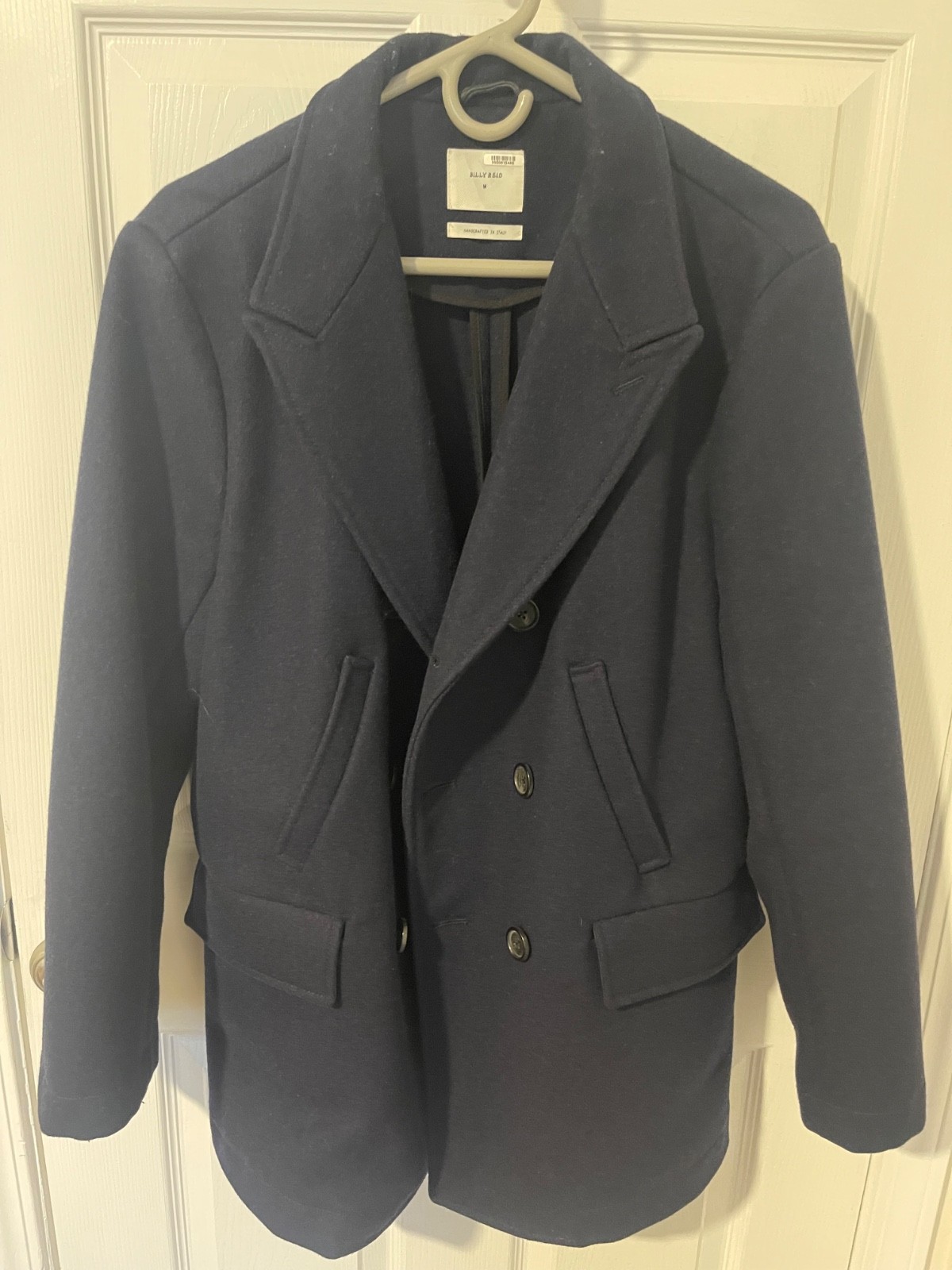 Billy Reid Bond Peacoat, Navy Medium, 007 Skyfall inspired