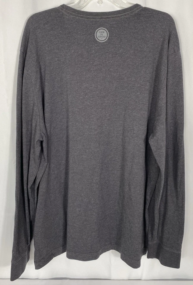 Life is Good Men's Size XXL Man's Best Friends-Gray L/S T-Shirt Crusher Tee - Image 3 of 4