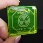 Uranium Glass Figurine 50x50mm Vaseline Depression Yellow Glass Statue Art Deco