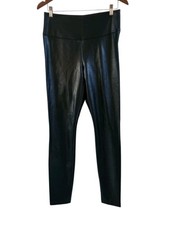 WHBM White House Black Market Black Vegan Leather Runway Leggings 12L 12 Long