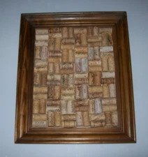 Large Wine Cork Framed Art Wall Hanging, Winery Names, 18x15" handmade