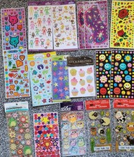 FUN LOT ASSORTED STICKERS Stickerdoodles Stickos FUNNY ANIMALS Glitter 24 Sheets