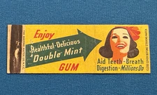 Wrigley's Double Mint Chewing Gum Advertising VTG Matchbook Cover #1613