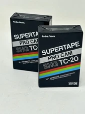 New 2 X Supertape Pro Cam SHG TC-20 VHSC Compact Cassette TT20 Radio Shack