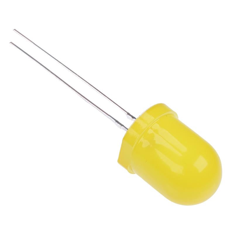 10 x Yellow 10mm Diffused LED 210mcd 60°