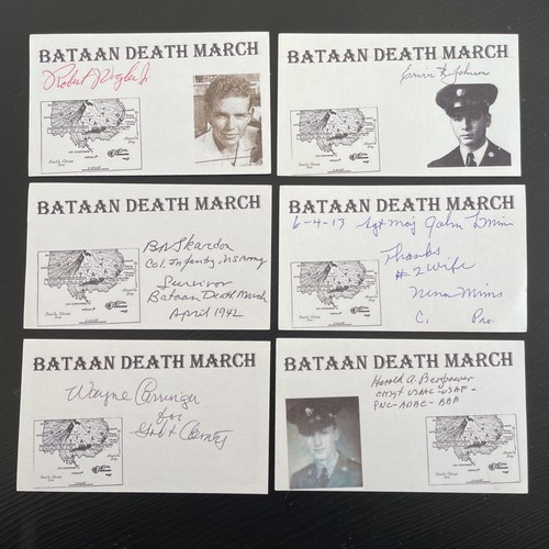 ORIGINAL SIGNED Bataan Dearh March Index Card Survivor Lot War WW2 Autographed