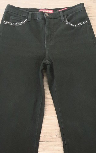 Vgt Y2K NYDJ Black Tummy Tuck High Waisted Diamante Bootcut Jeans Size 8 10 12 - Picture 3 of 7