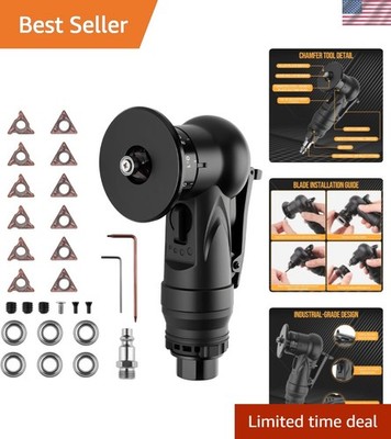 Precision Pneumatic Chamfer Tool with Adjustable Output & 12 Professional Blades