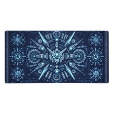 Mecha Gundam Blueprint Cyberpunk Gaming Mouse Pad Desk Mat Blue Tech Art