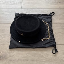 Ruslan Baginskiy Chain Strap Felt Canotier Bl...
