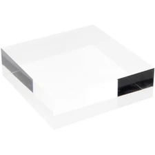 Plymor Clear Polished Acrylic Square Display Block, 1.5" H x 5" W x 5" D