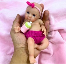 Silicone Reborn Doll Baby Girl Micro Preemie Miniature 7 Inch Soft High Quality 
