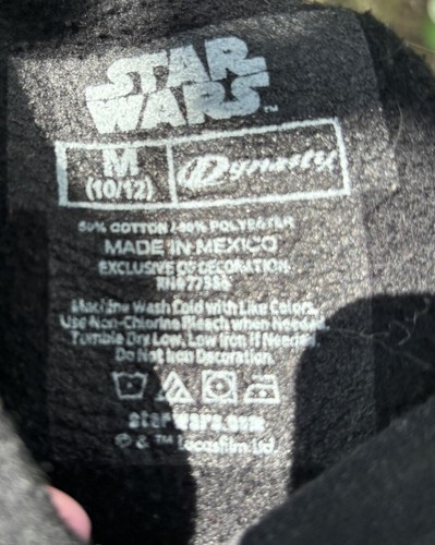 Star Wars Hoodie Boys Size Medium 10-12 Black Camouflage Decal - Picture 4 of 4