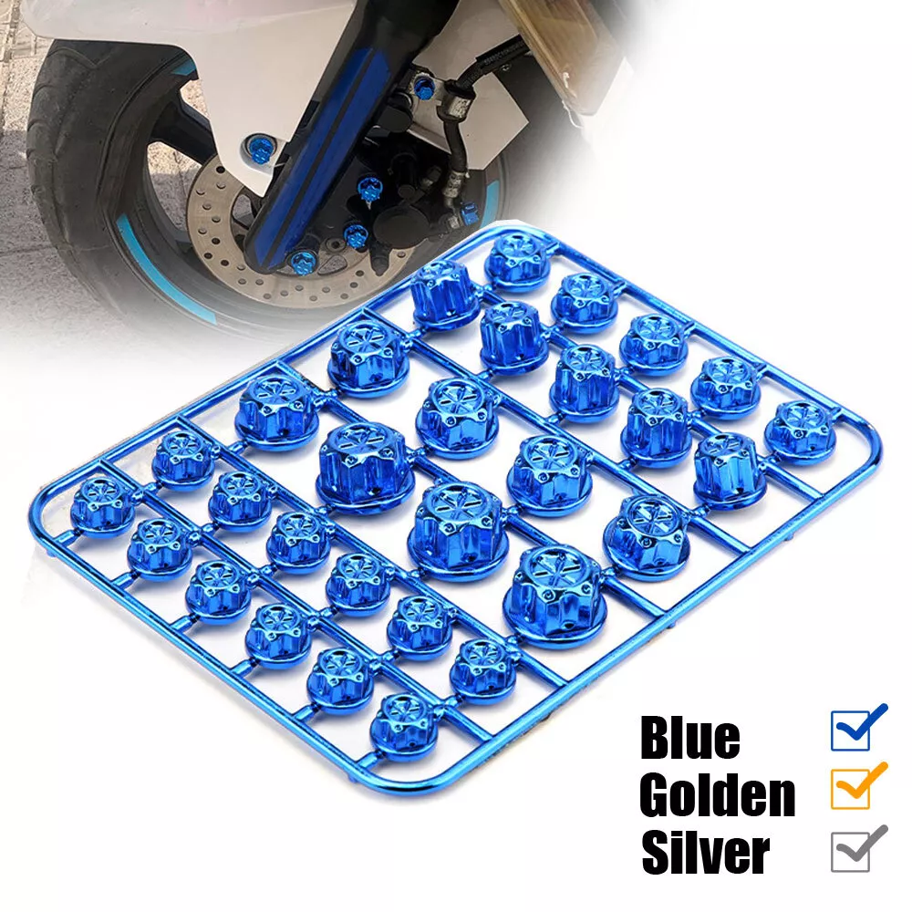 30PCS Car Motorcycle Screw Cap Cover Body Decor Engine Nut Bolt