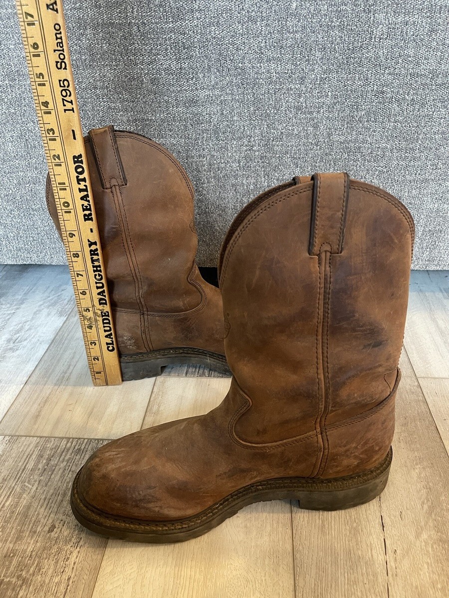 Justin Original‎ Work Boots Mens Size 7D Brown 11in Waterproof Pull On EH 4457 Justin Original Work Boots Mens Size 7D Brown 11in  main image 4