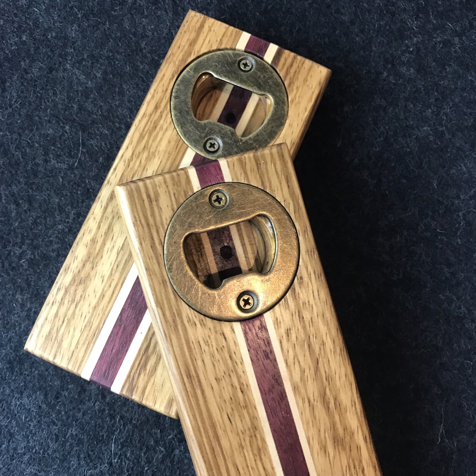 Wood Bottle Openers Set Of 2 Made In The USA Solid Wood