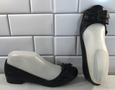 FRANCO SARTO ARTIST'S COLLECTION sz 6M FAME Black Leather Bow Front Flats Shoes