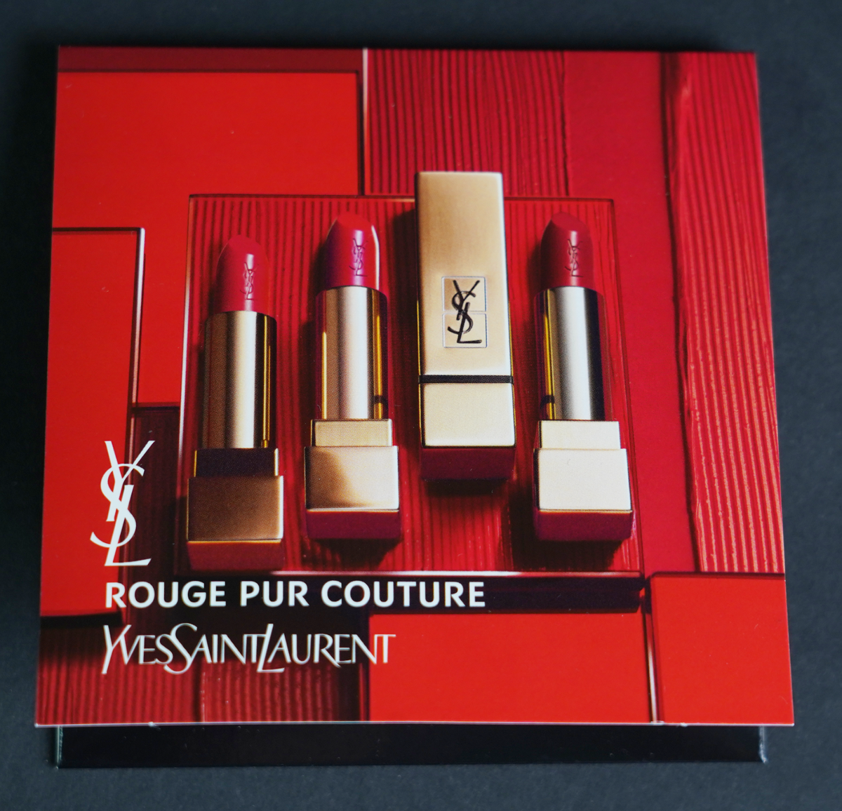 Yves Saint Laurent Rouge Pur Couture Satin Lipstick Sampler Card