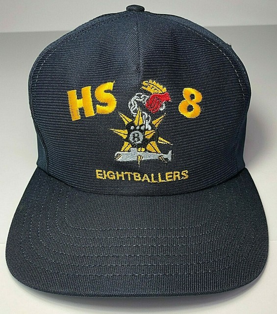 Vintage AADCO HS 8 Eightballers Old School Snapback Navy/ Gold Baseball