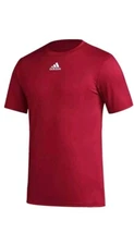 Adidas Men's Pregame Short Sleeve Polyester Tee T-Shirt. Power Red. Size Large