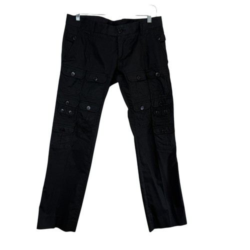 Vtg 2008 Dolce & Gabbana Multi Pockets Cargo Pants Slim Black Italy 46 US36, S - Picture 7 of 22