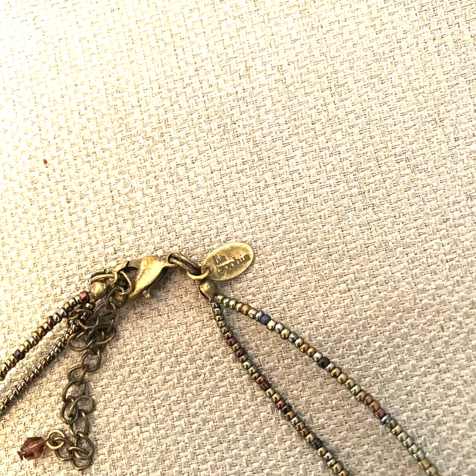 Collar Colgante Lia Sophia Cristal Cuentas Círculo Distintivo Rojo Cobre Foto 3 de 3