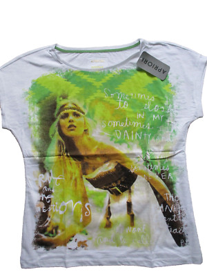 APRIORI Damen T-Shirt , Front Print , Desert Queen , Strass Gr 42 Neu