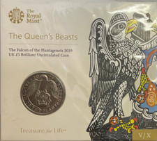 2019 &pound;5-QB FALCON PLANTAGENETS -FIVE POUNDS BU -BRILLIANT UNCIRCULATED COIN PACK