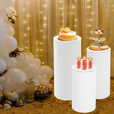 3x Pedestal Flower Stand Party Cylinder Pedestal Wedding Home Display Decoration