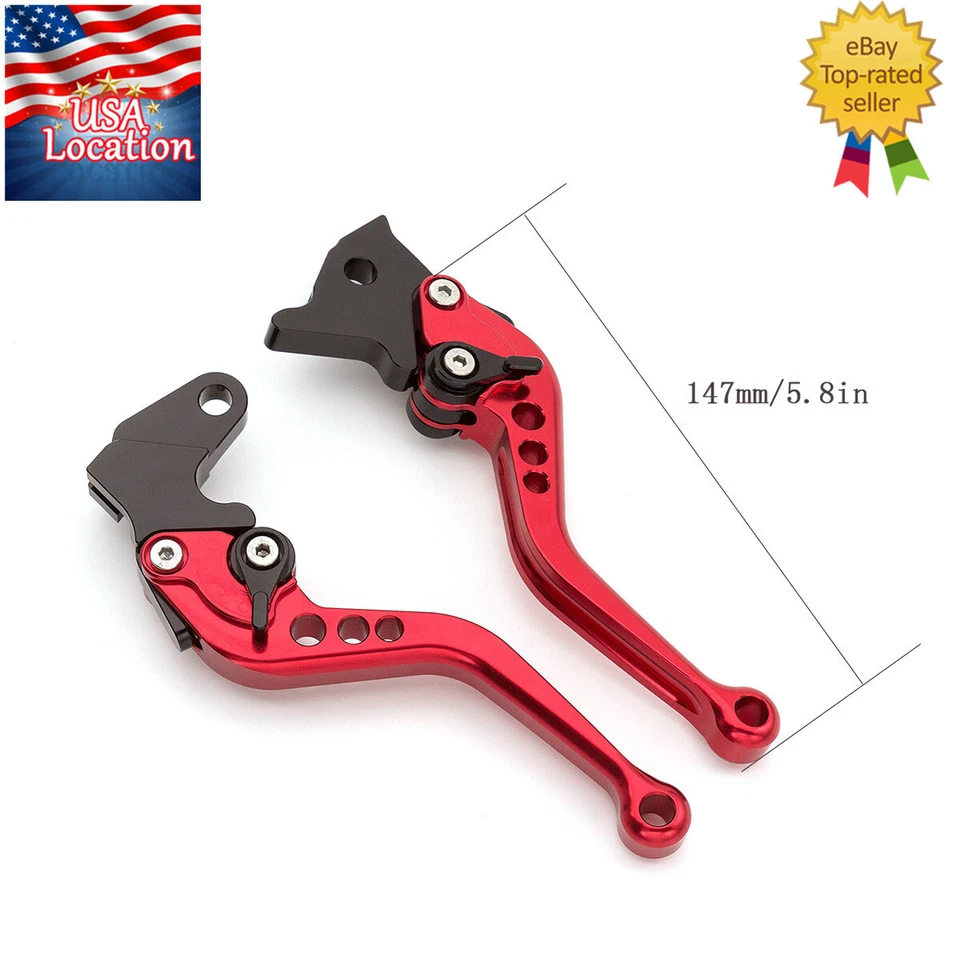 Empuñaduras de embrague de freno CNC ajustables rojas para Kawasaki Ninja 250R 2008-2012 Foto 4 de 4