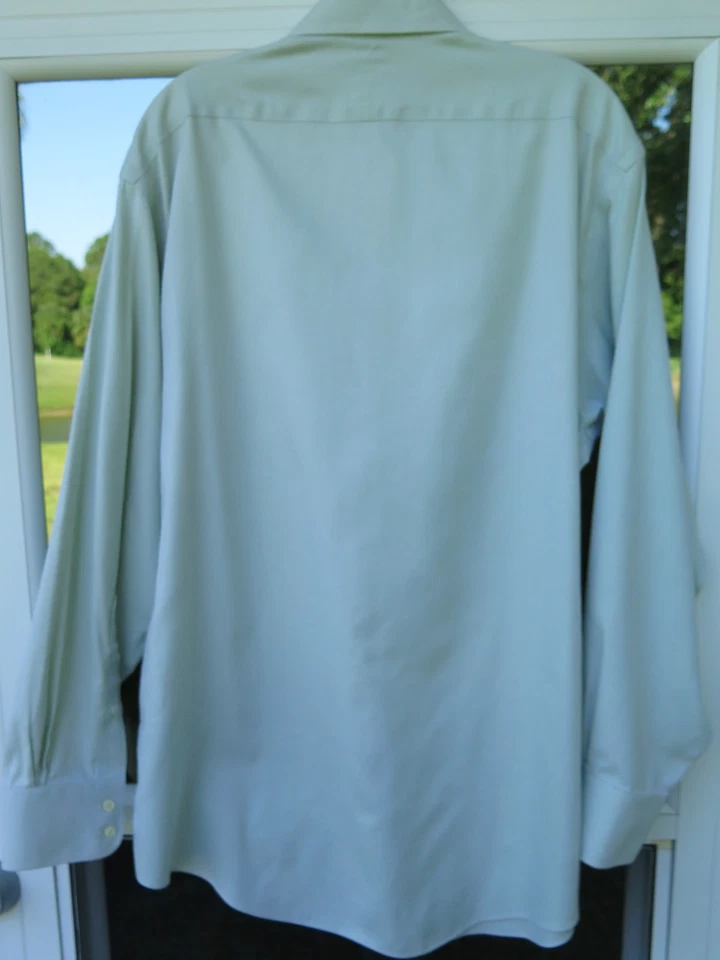 Camisa de vestir Brooks Brothers para hombre manga larga algodón sin planchar verde claro 16x34 L Foto 2 de 4