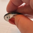 Silver and red Pop Culture pin back with “1983 Night Ranger” text, rounded corner, and black button on white background.