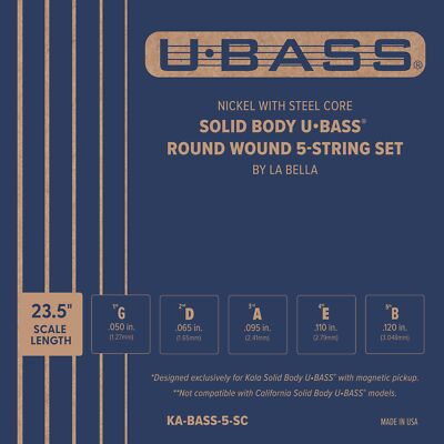 Nickel mit Stahlkern Solid Body U BASS  Round Wound 5-Saiter Set