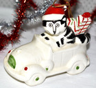 Vintage Kliban Santa Tabby CAT in Car w Gifts Christmas Ornament 1981 Volkswagen — photo 1