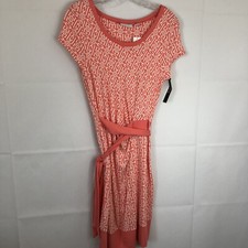 New York and company l geometric mod print faux wrap dress size M