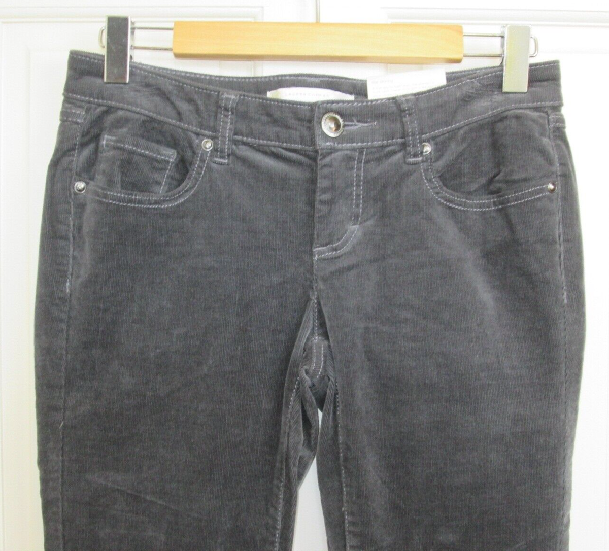 ＊BROWN＊ NWT LC Lauren Conrad Gray Skinny Corduroy Pants Womens 8 30x31