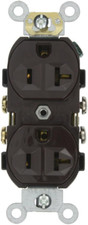 10 Leviton Commercial Grade Duplex Receptacles w/Self Grounding 20A-125V Brown