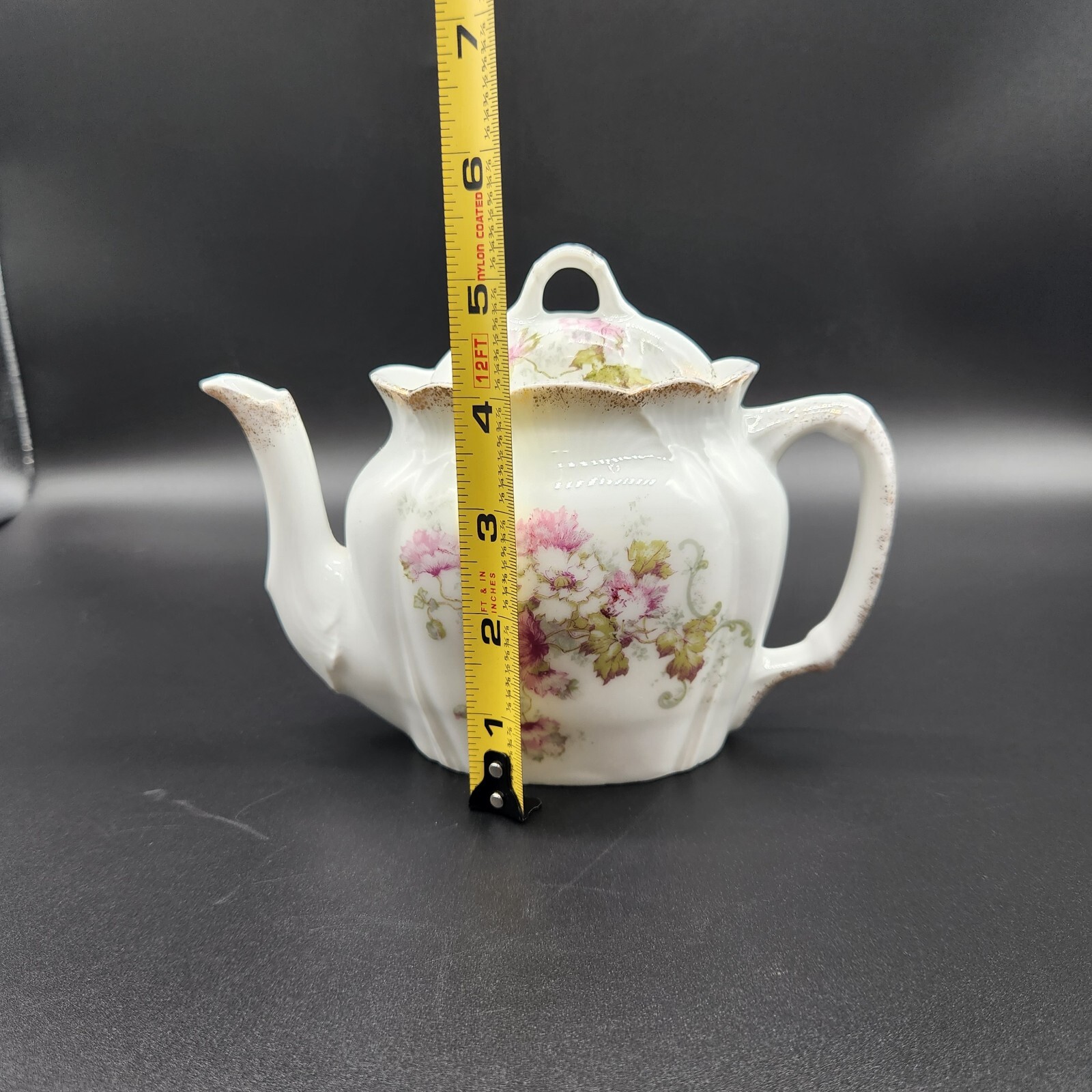 Vintage Victoria Carlsbad Floral Peony Motif & Gold Gild Trim Teapot - Austria