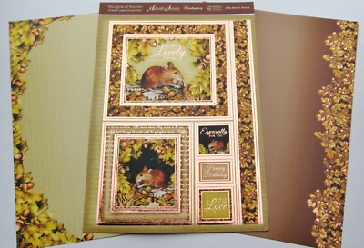 Hunkydory Little Brown Mouse Autumn Rose Gold Foiled Toppers & Card Kit