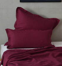 Kissenbezug aus 100% Leinen, Rot, 40x 40, 40x 60, 40x 80, 80x 80 cm, Knopfleiste