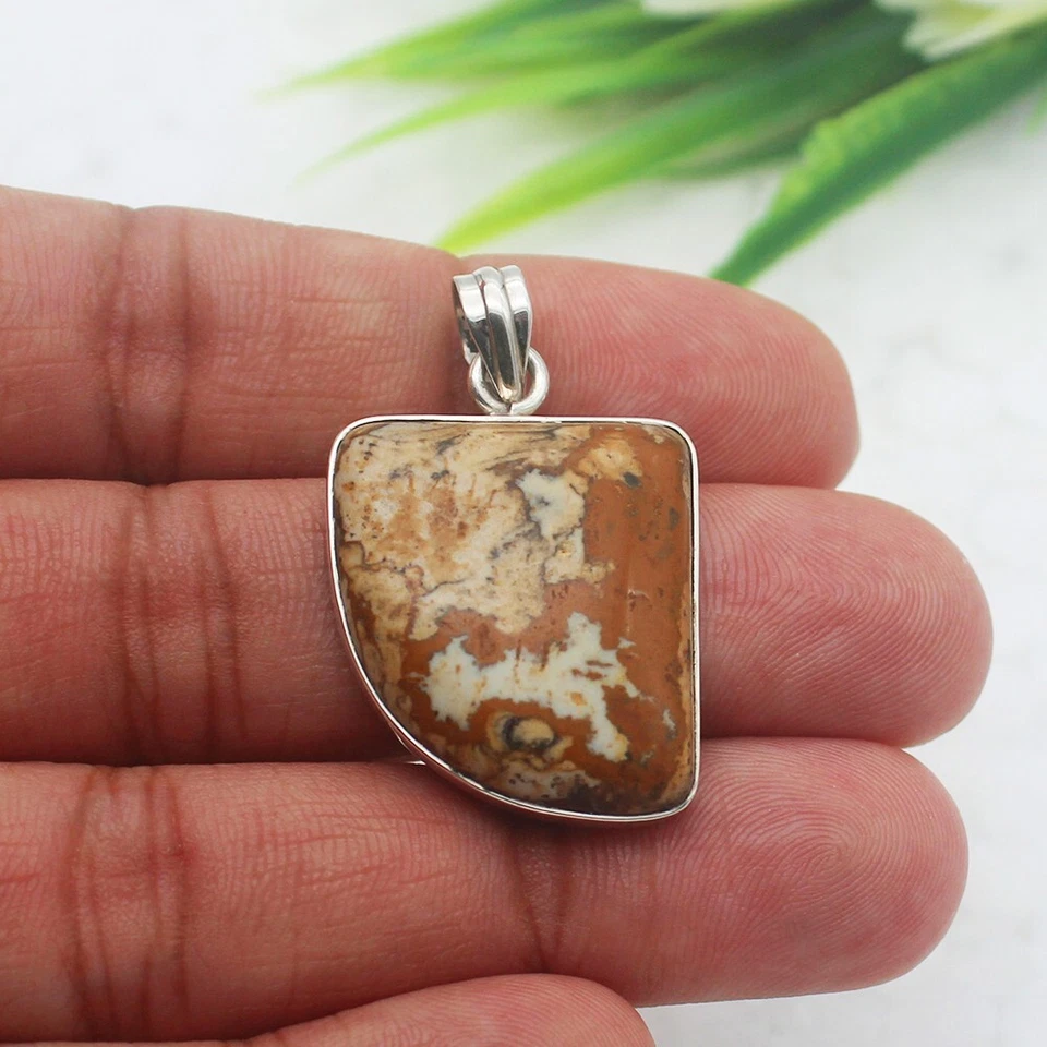 Collar de jaspe de plata 925 hecho a mano piedras preciosas joyería regalo para ella Foto 2 de 2